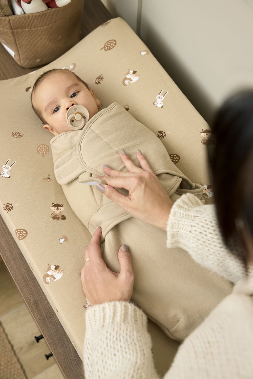 SwaddleMeyco Gevoerde Inbakerdoek - Sand - 0-3 Maanden - afbeelding 3