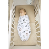 Gevoerde SwaddleMeyco Inbakerdoek Animal - Multicolour