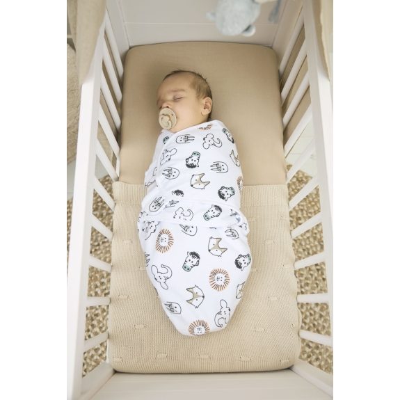 Gevoerde SwaddleMeyco Inbakerdoek Animal - Multicolour