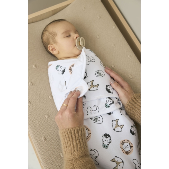 Gevoerde SwaddleMeyco Inbakerdoek Animal - Multicolour