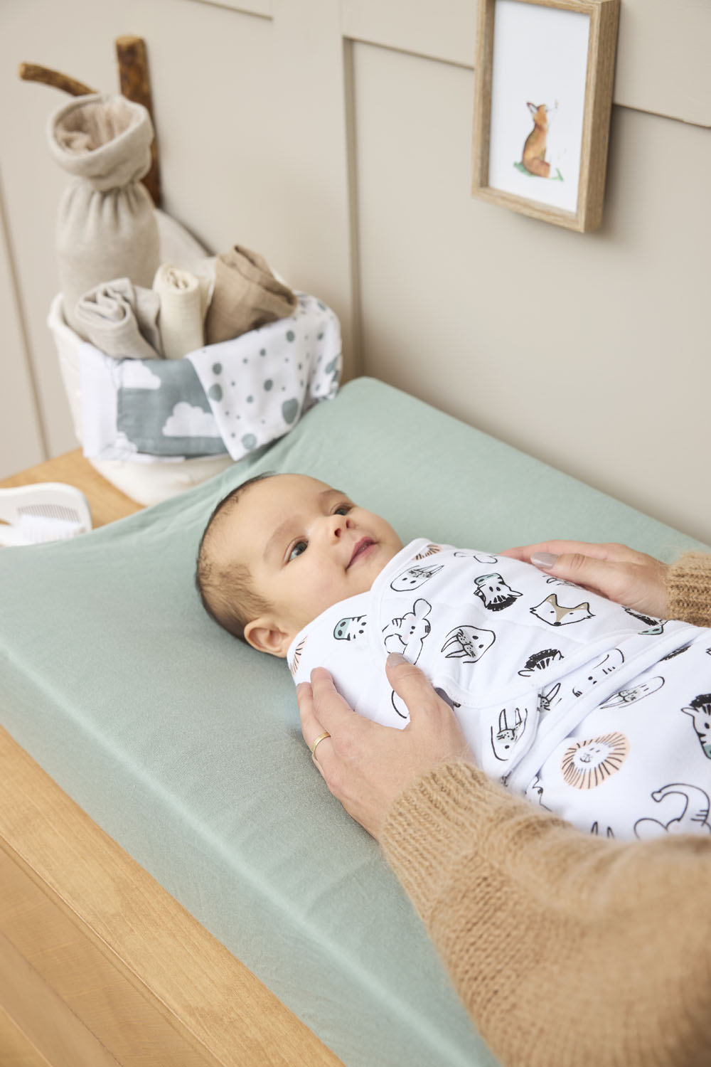 Gevoerde SwaddleMeyco Inbakerdoek Animal - Multicolour - afbeelding 5