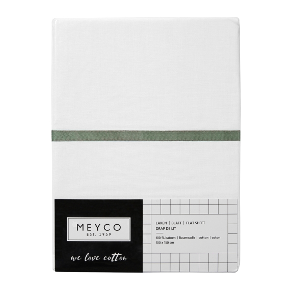 Ledikantlaken met Bies - Forest Green - 100x150cm