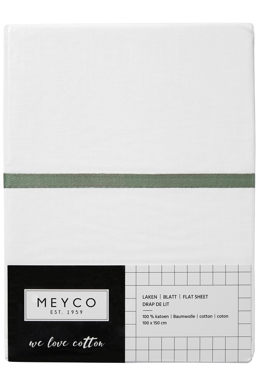 Ledikantlaken met Bies - Forest Green - 100x150cm - afbeelding 4