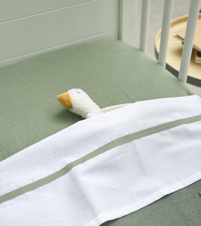 Ledikantlaken met Bies - Forest Green - 100x150cm - afbeelding 5