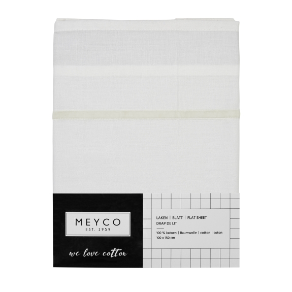 Meyco - Ledikantlaken Bies Velvet - Offwhite - 100x150cm