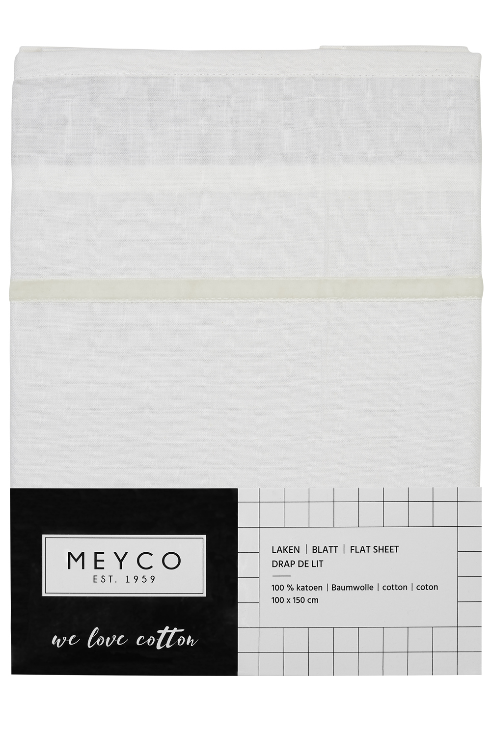 Ledikantlaken Bies Velvet - Offwhite - 100x150cm