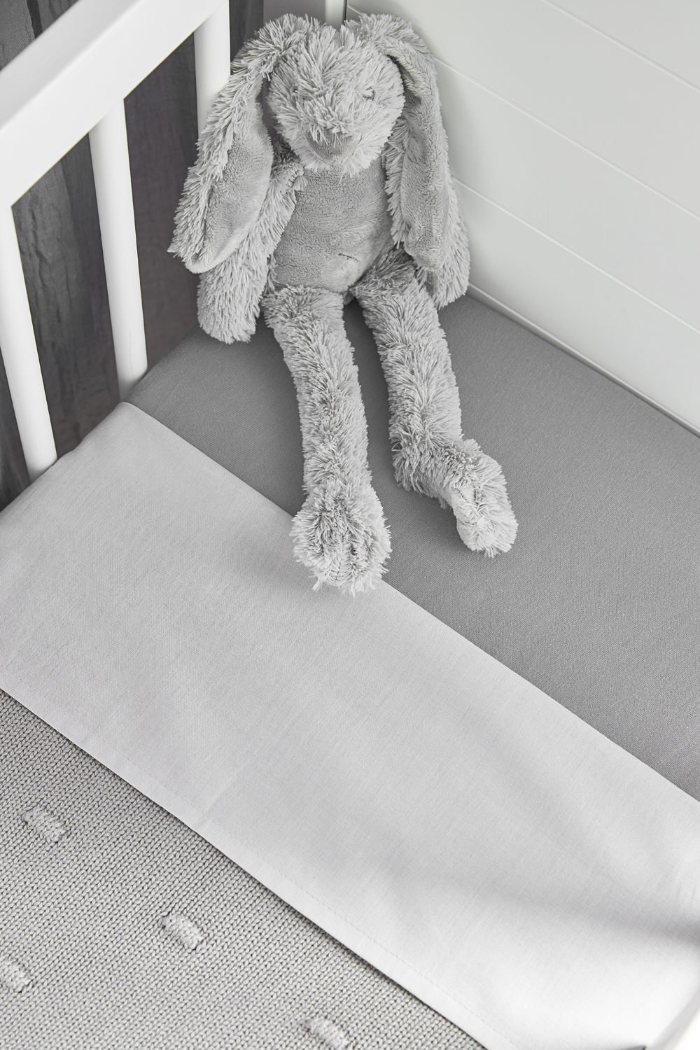 Ledikant Laken 2-Pack Grijs/Licht Grijs - 100x150cm - afbeelding 3