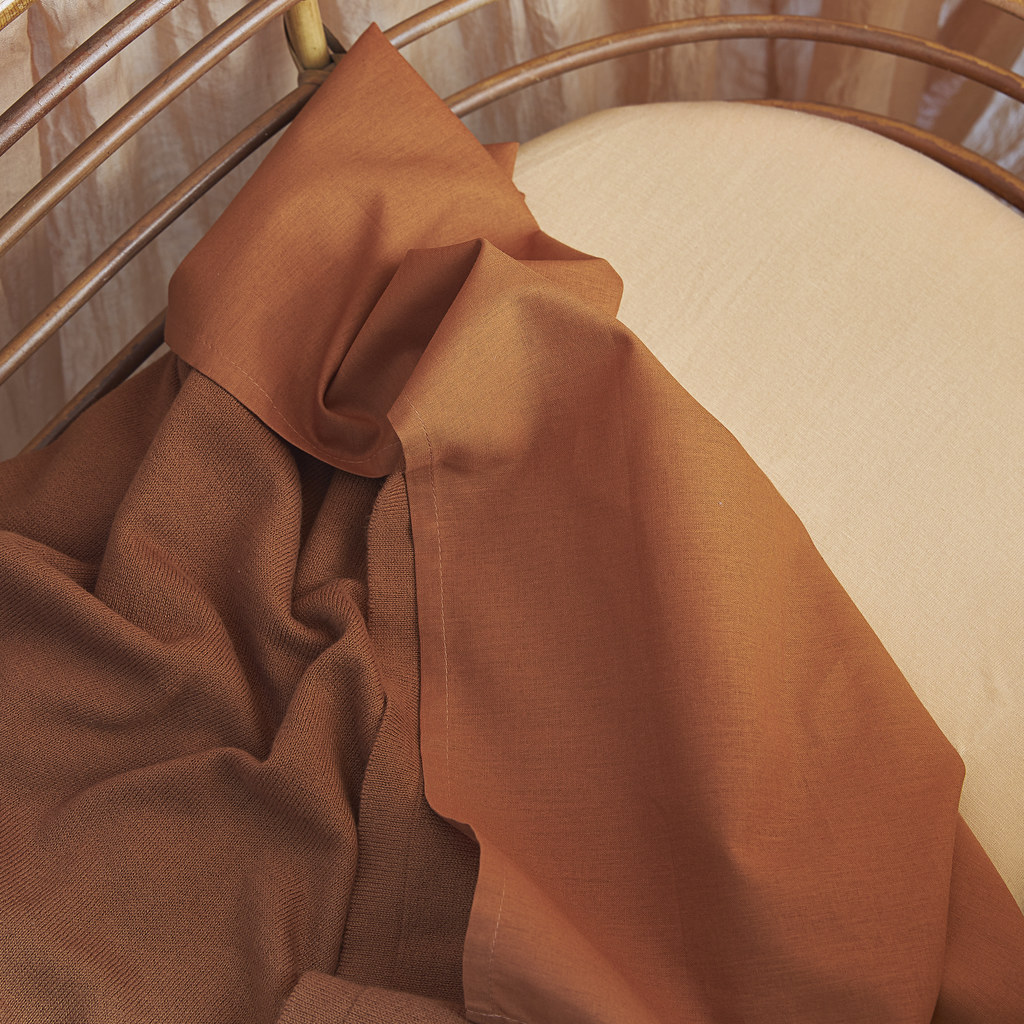 Wieglaken 2-pack - Camel/Warm Sand - 75x100cm
