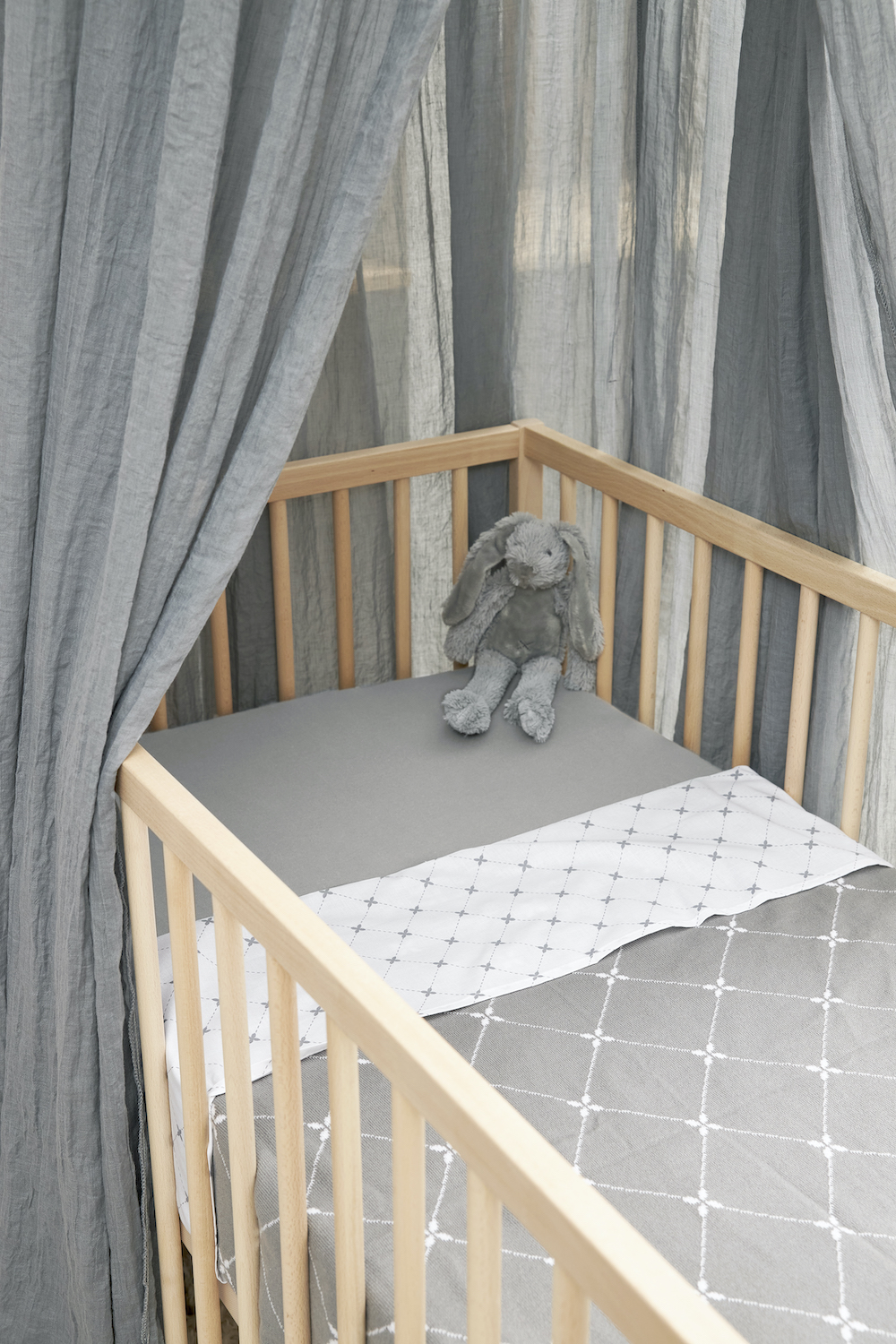 Wieglaken Louis 2-pack - Grijs - 75x100cm - afbeelding 2
