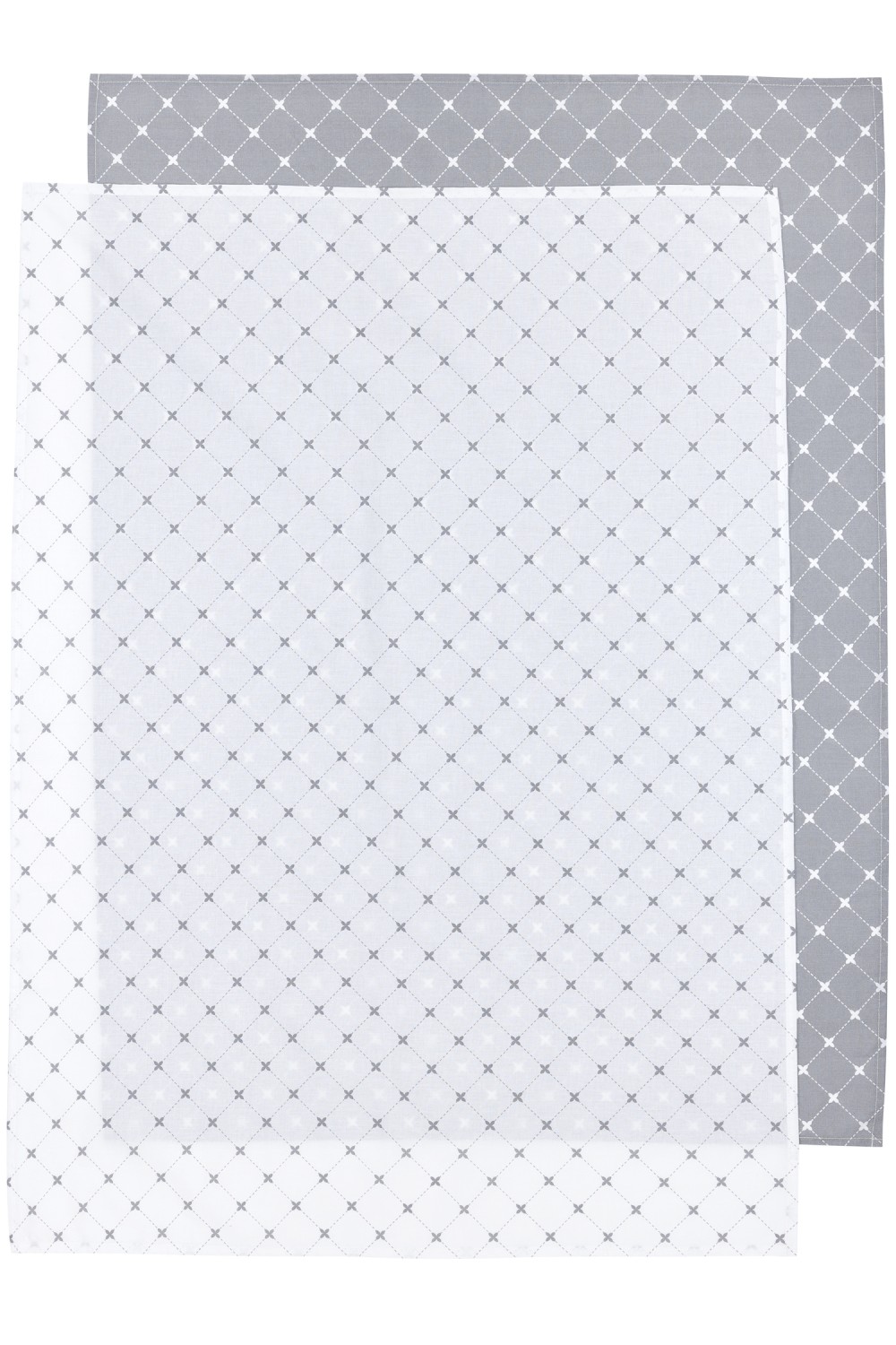 Wieglaken Louis 2-pack - Grijs - 75x100cm