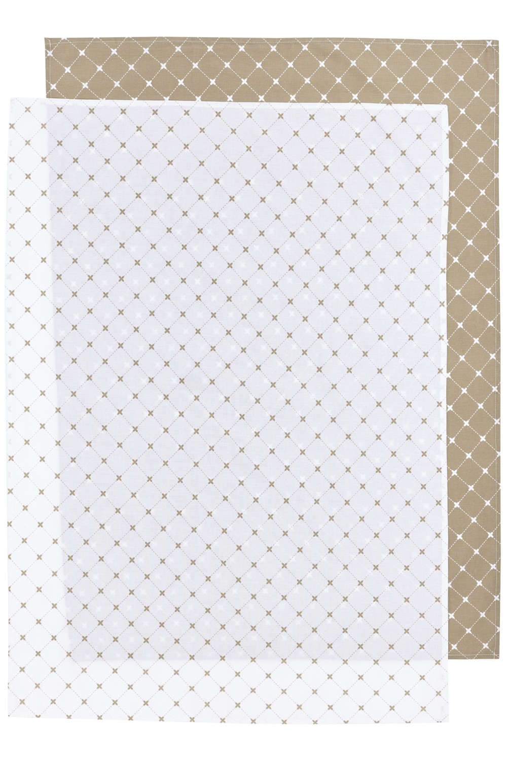 Ledikantlaken 2-pack Louis - taupe - 100x150cm