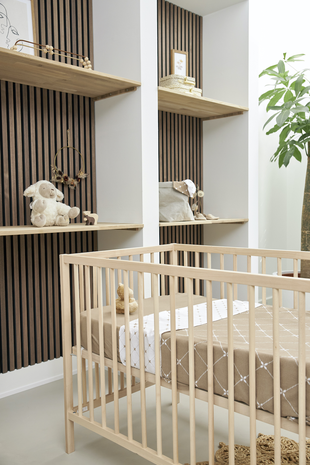 Wieglaken Louis 2-pack - Taupe - 75x100cm - afbeelding 2