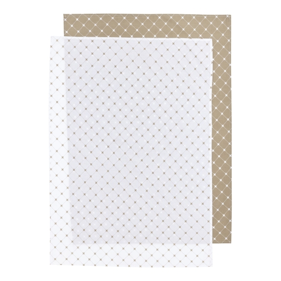 Meyco - Wieglaken Louis 2-pack - Taupe - 75x100cm