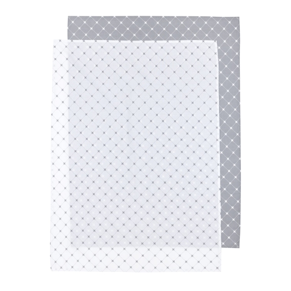 Meyco - Ledikantlaken 2-pack Louis - grijs - 100x150cm