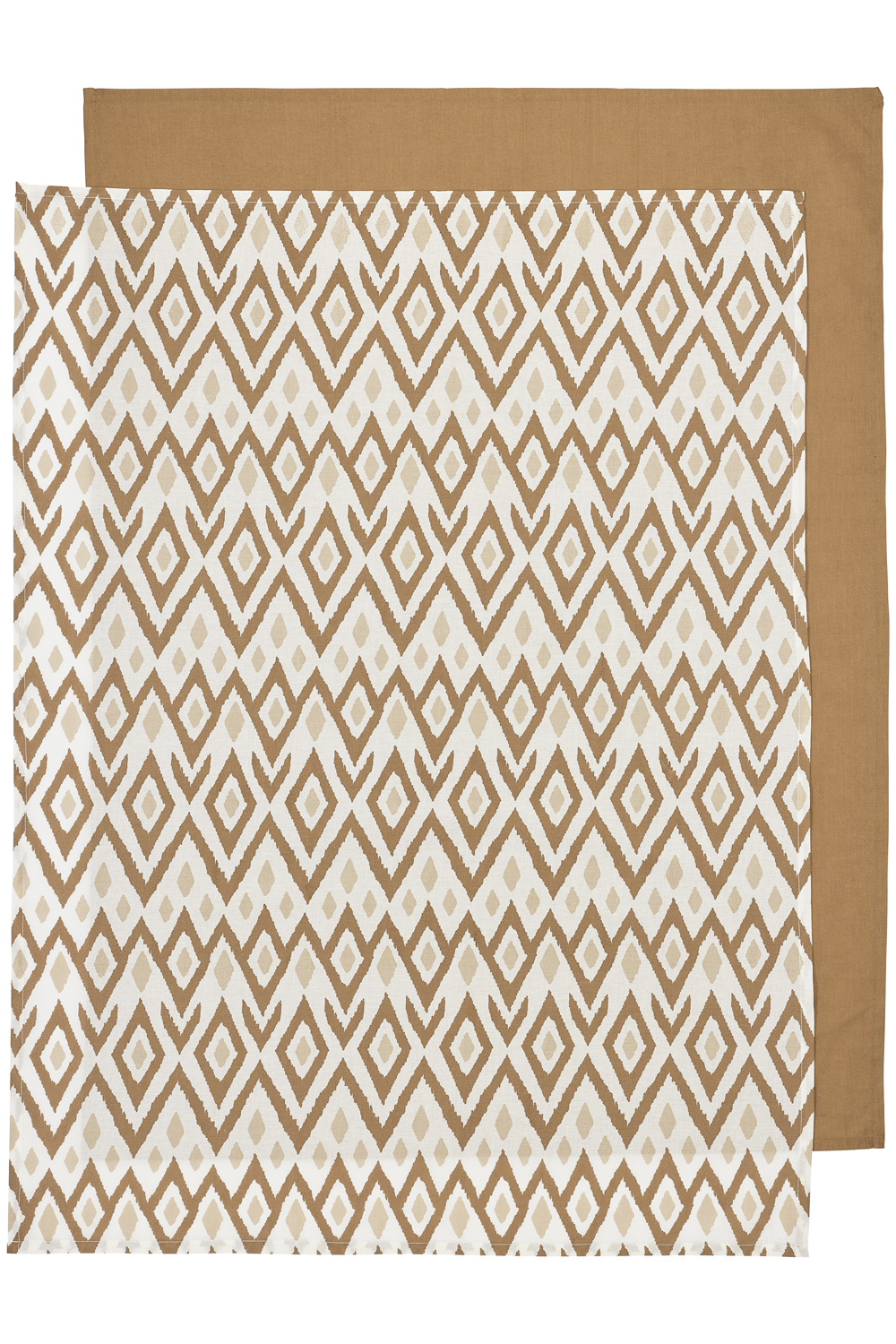 Wieglaken 2-Pack Ikat - Sand/Toffee - 75x100cm - afbeelding 2