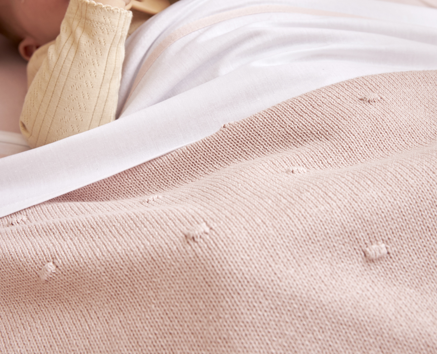 Ledikantlaken met Bies - Soft Pink - 100x150cm