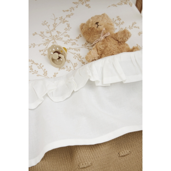 Meyco - Ledikantlaken met Ruffle - Offwhite - 100x150cm