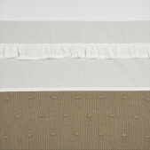 Meyco - Ledikantlaken met Ruffle - Offwhite - 100x150cm