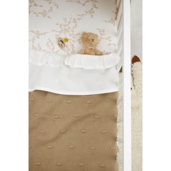 Meyco - Ledikantlaken met Ruffle - Offwhite - 100x150cm