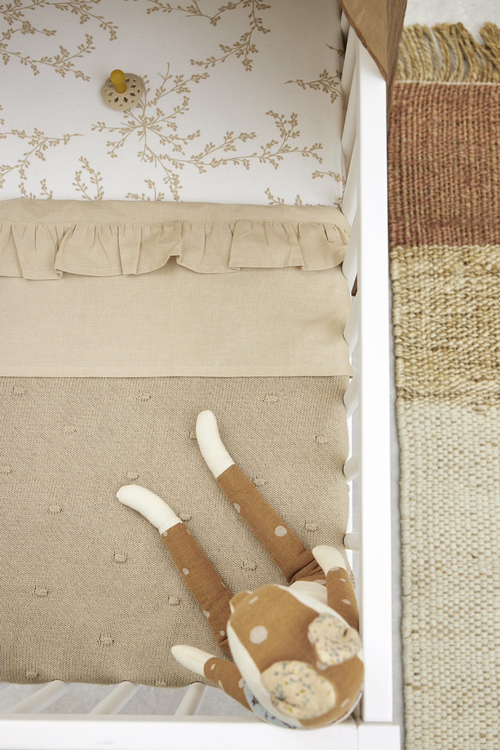 Wieglaken Ruffle - Sand - 75x100cm