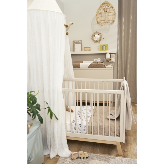 Ledikant Laken 2-Pack Dieren/Effen - Wit - 100x150cm