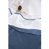 Meyco - Wieglaken met Bies - Indigo - 75x100cm