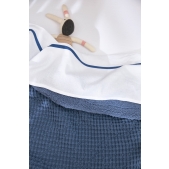 Meyco - Wieglaken met Bies - Indigo - 75x100cm