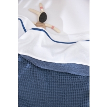 Meyco - Wieglaken met Bies - Indigo - 75x100cm