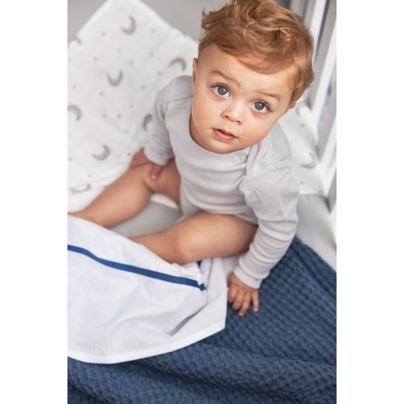 Meyco - Wieglaken met Bies - Indigo - 75x100cm