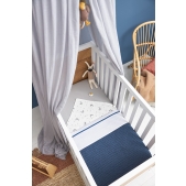 Meyco - Wieglaken met Bies - Indigo - 75x100cm