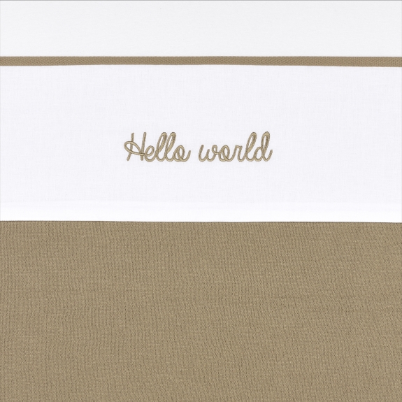 Meyco - Hello World Ledikant Laken - Taupe - 100x150cm