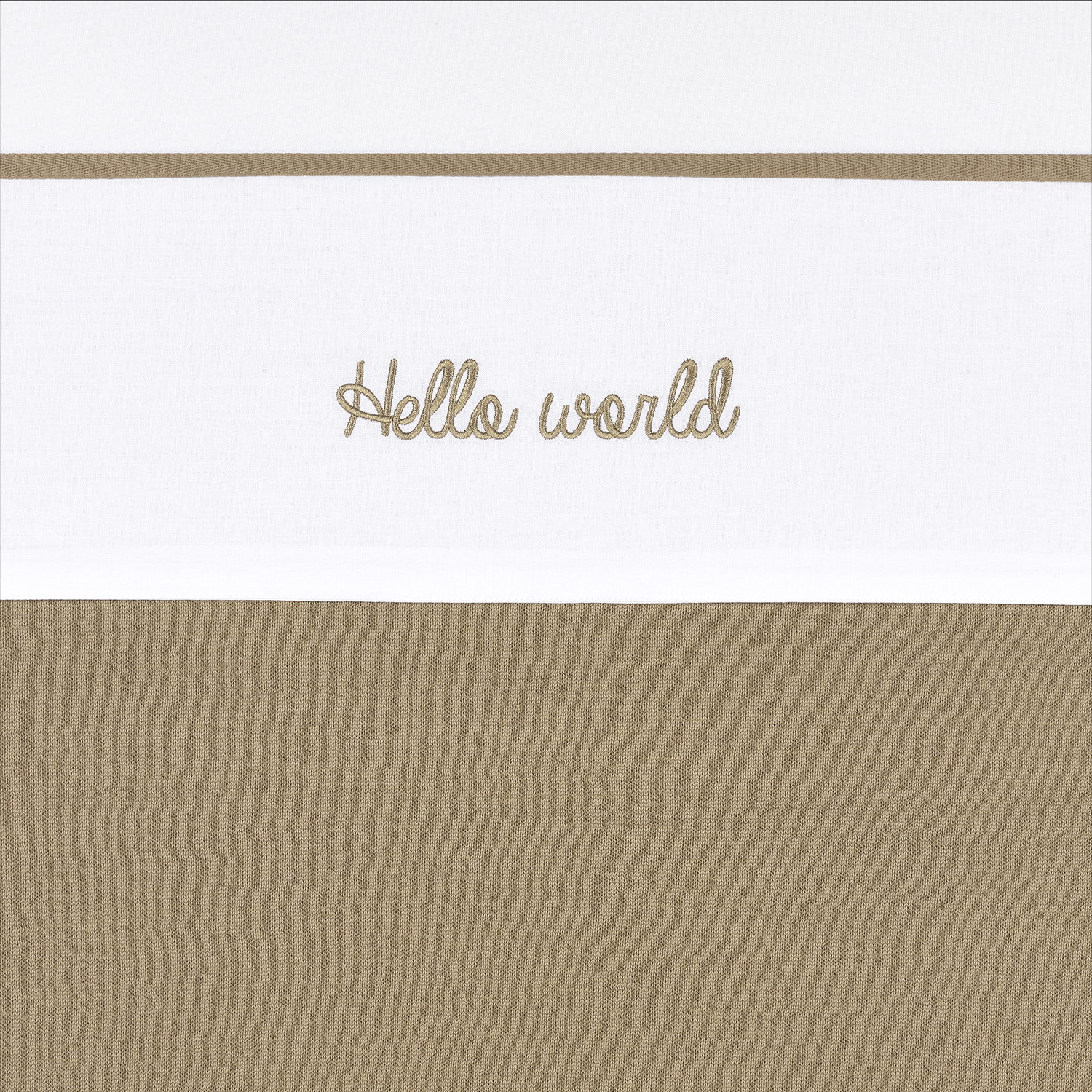 Hello World Ledikant Laken - Taupe - 100x150cm - afbeelding 2