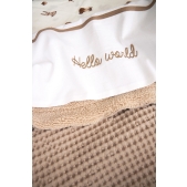 Meyco - Hello World Ledikant Laken - Taupe - 100x150cm