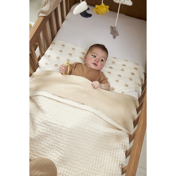 Ledikant Laken Pre-Washed Hydrofiel Uni - Soft Sand