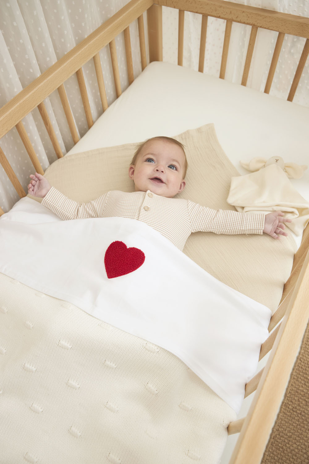 Wieglaken Sweet Heart - Rood - 75x100cm - afbeelding 5