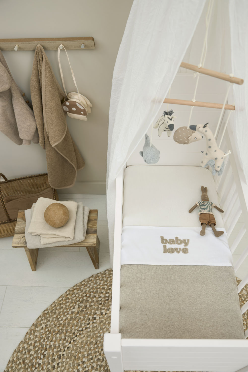 Wieglaken Baby Love - Sand Melange - 75x100cm - afbeelding 5