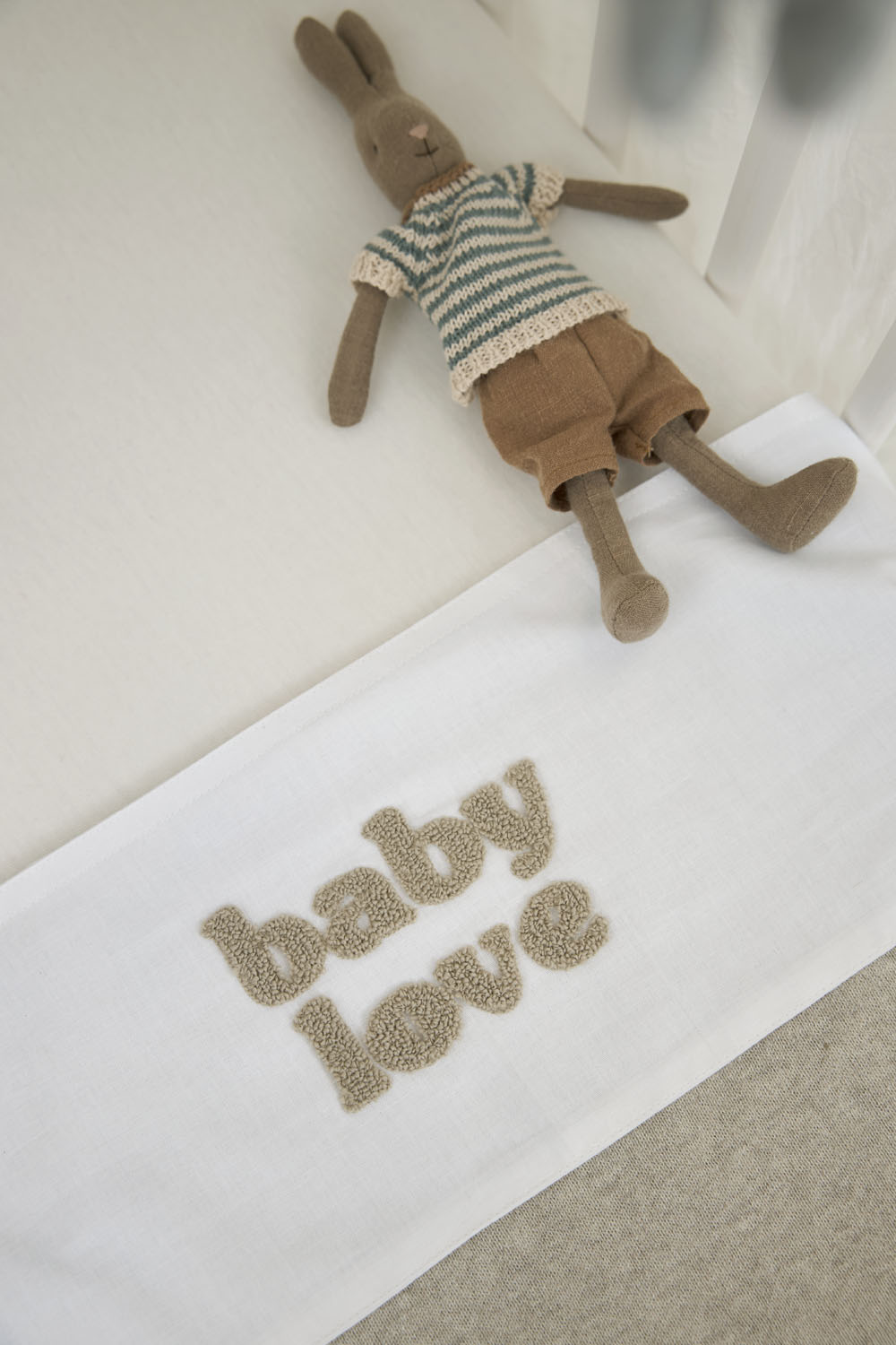 Wieglaken Baby Love - Sand Melange - 75x100cm - afbeelding 6