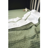 Meyco - Wieglaken met Bies - olijfgroen - 75x100cm