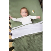 Meyco - Wieglaken met Bies - olijfgroen - 75x100cm