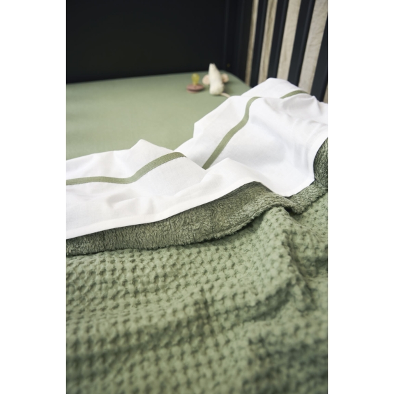 Meyco - Ledikantlaken met Bies - Olijfgroen - 100x150cm
