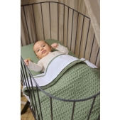 Meyco - Ledikantlaken met Bies - Olijfgroen - 100x150cm