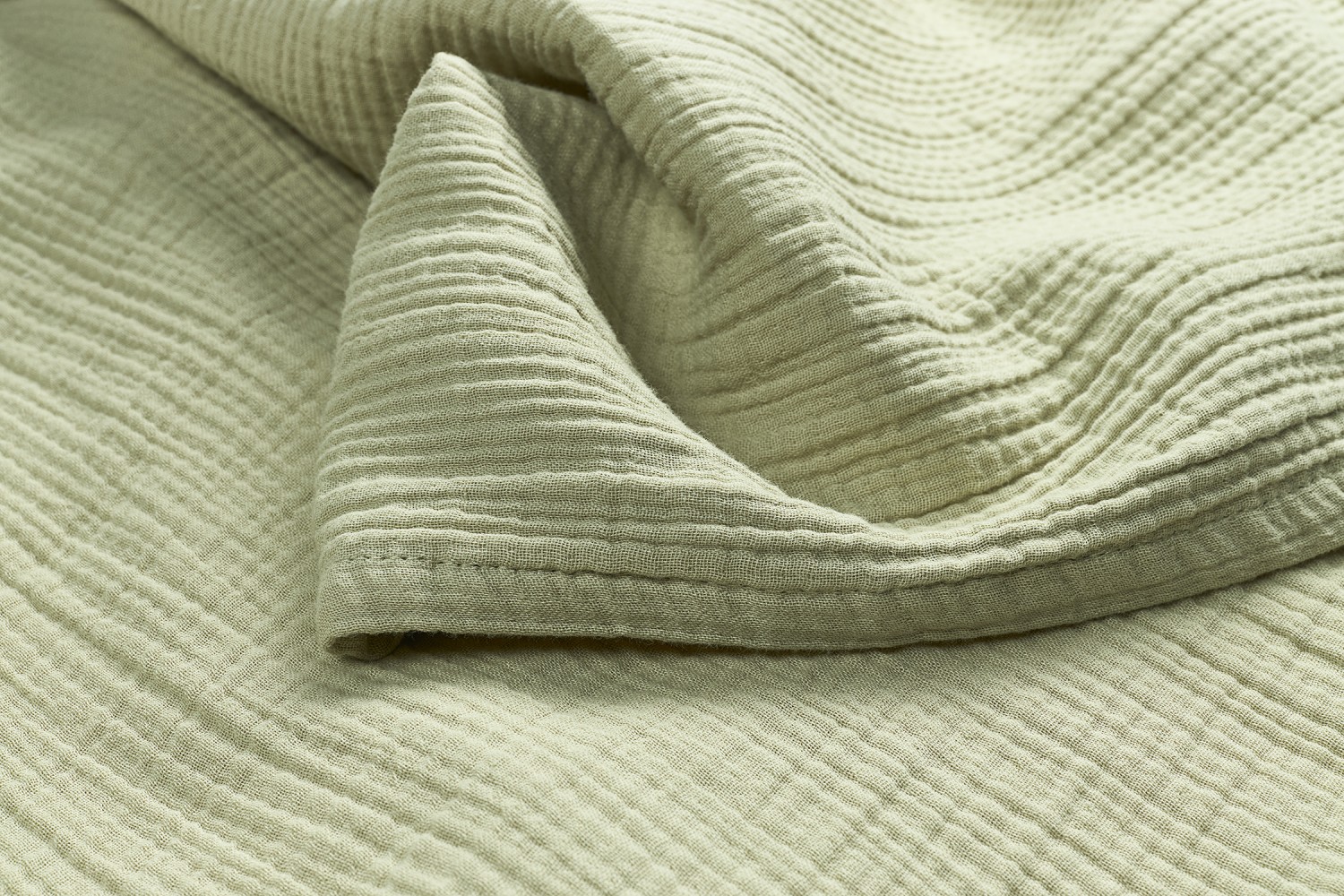 Wieglaken Pre-washed Hydrofiel Uni Soft Olive 75x100cm