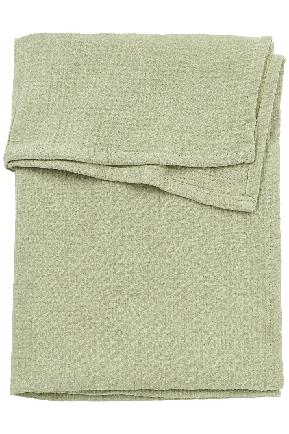 Wieglaken Pre-washed Hydrofiel Uni Soft Olive 75x100cm - afbeelding 2