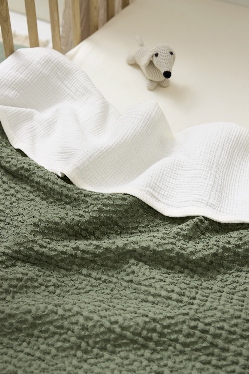 Wieglaken Hydrofiel Uni - Natural - 75x100cm - afbeelding 6