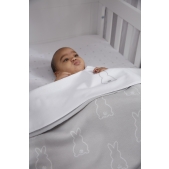 Meyco - Wiegdeken Konijn - Zilver - 75x100cm
