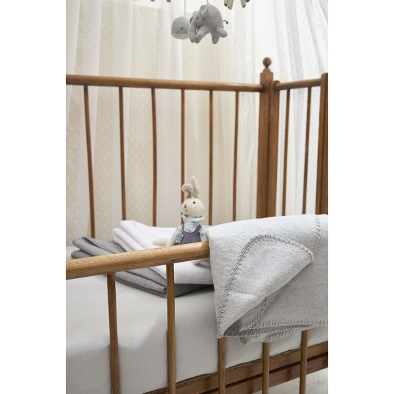 Meyco - Geweven Wiegdeken - Grijs - 75x100cm