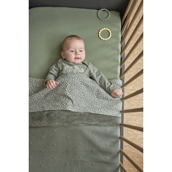 Meyco - Ledikant deken Teddy Forest Green - 100x150cm