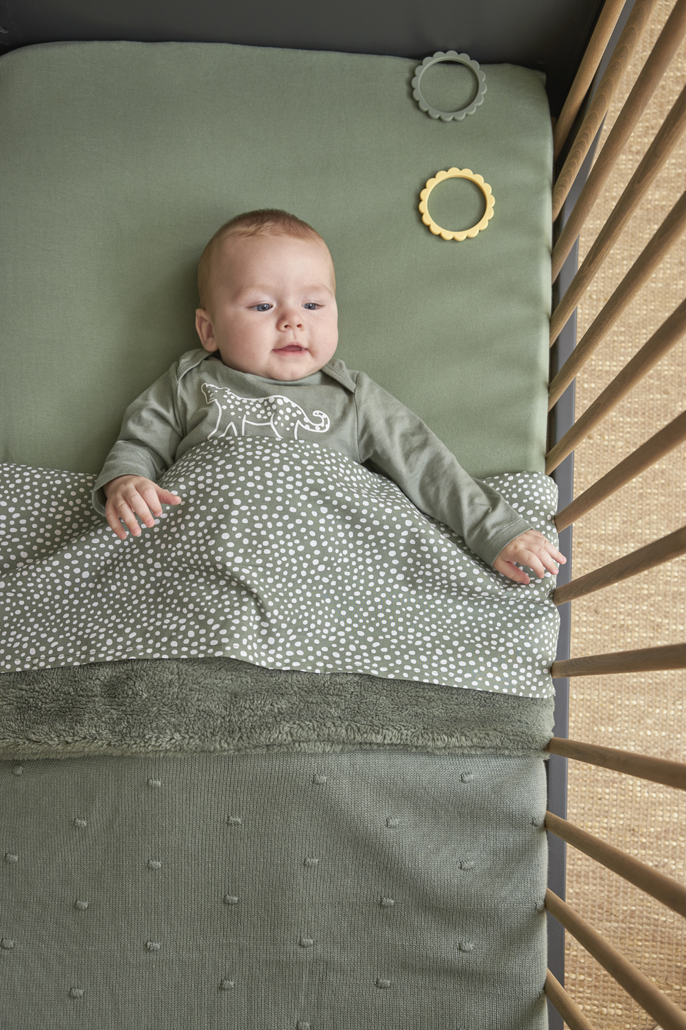 Ledikant deken Teddy Forest Green - 100x150cm