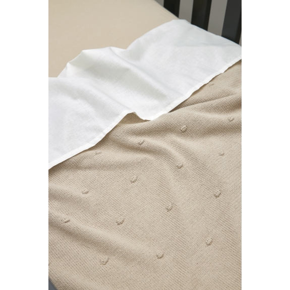 Meyco - Mini Knots Ledikant Deken - Sand - 100x150cm
