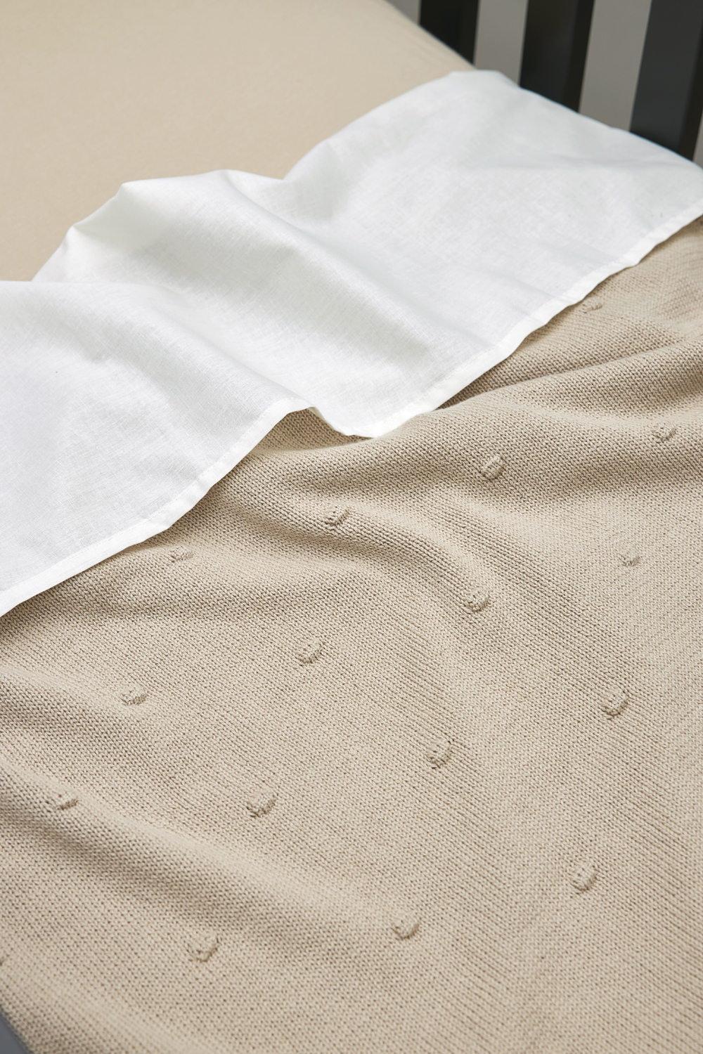 Mini Knots Ledikant Deken - Sand - 100x150cm - afbeelding 5